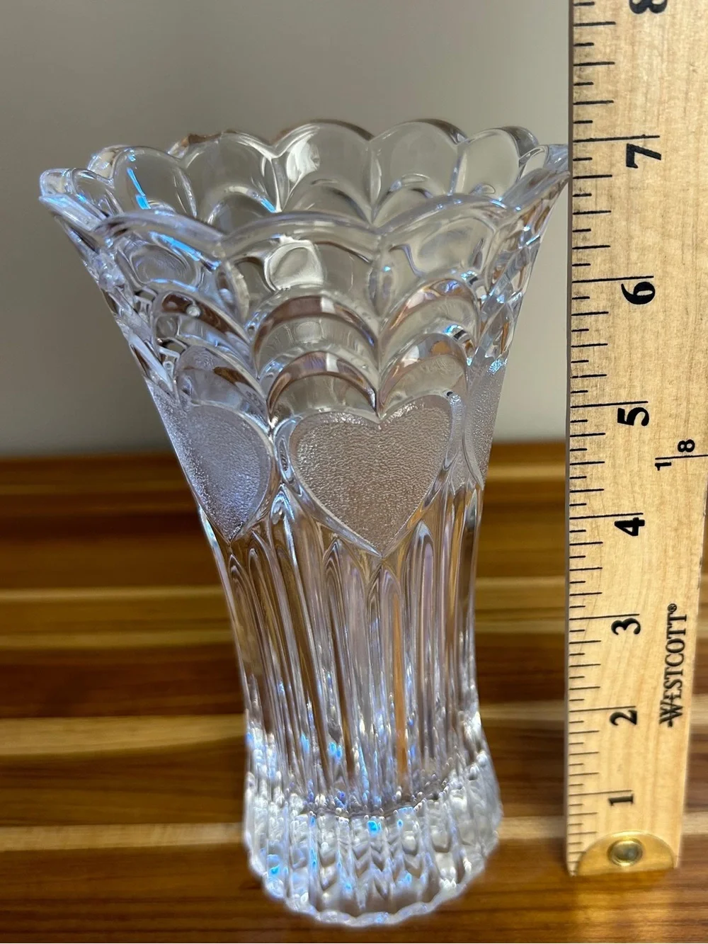 Vintage FTD Lead Crystal Heart Vase - Picture 9 of 11